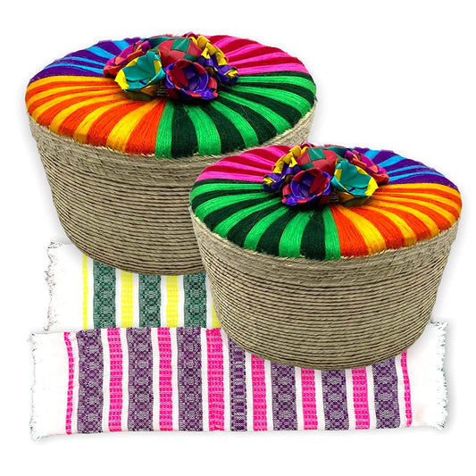 Tortilla Basket Mexican Handwoven Tortillera Basket Mexican Party Basket Mexican  Party Supplies/decor Straw Palm Basket Mexican Woven Basket 