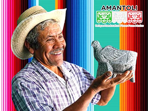 Amantoli - Handcrafted Genuine Mexican Mortar (Molcajete) & Pestle